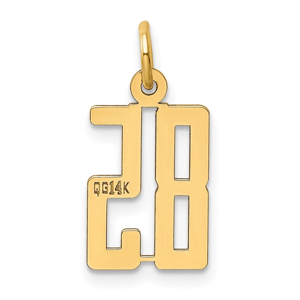 14k Small Elongated Number 85 Charm