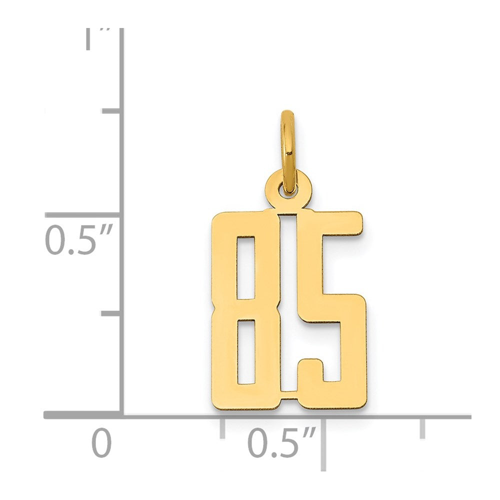 14k Small Elongated Number 85 Charm