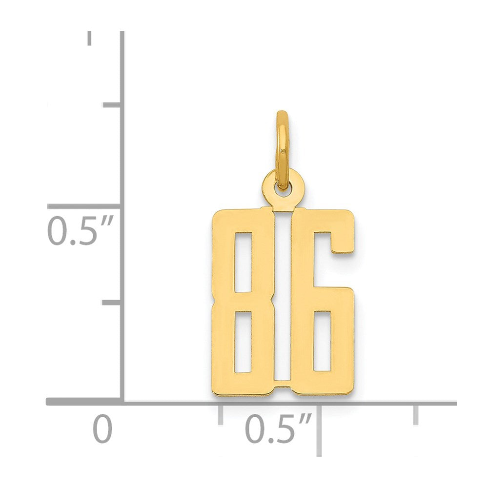 14k Small Elongated Number 86 Charm