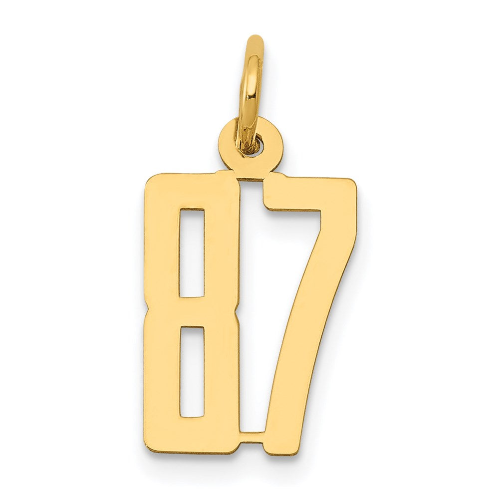 14k Small Elongated Number 87 Charm