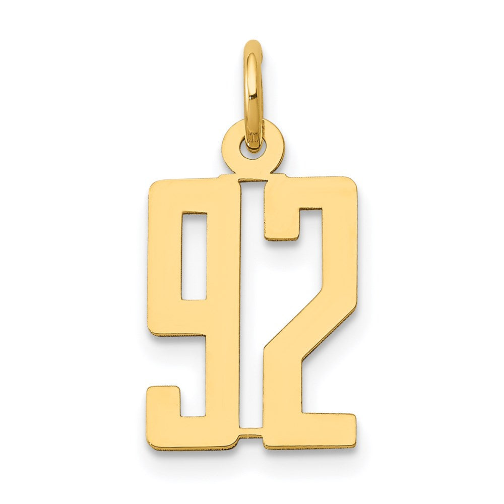 14k Small Elongated Number 92 Charm