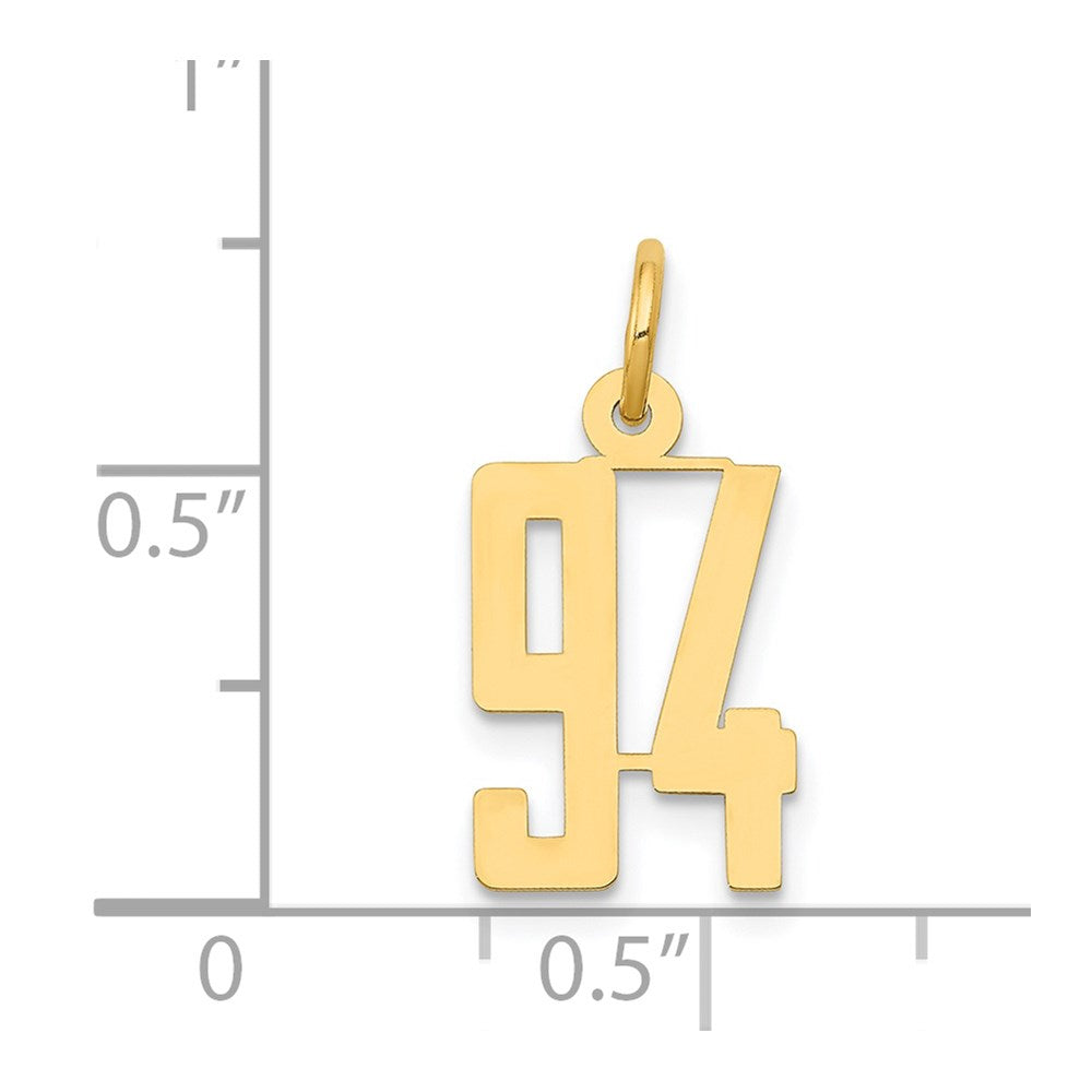 14k Small Elongated Number 94 Charm