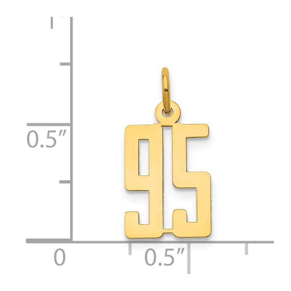 14k Small Elongated Number 95 Charm
