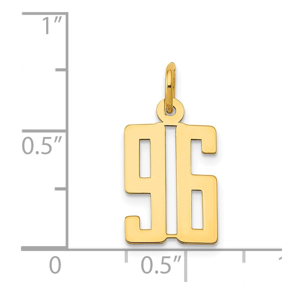 14k Small Elongated Number 96 Charm