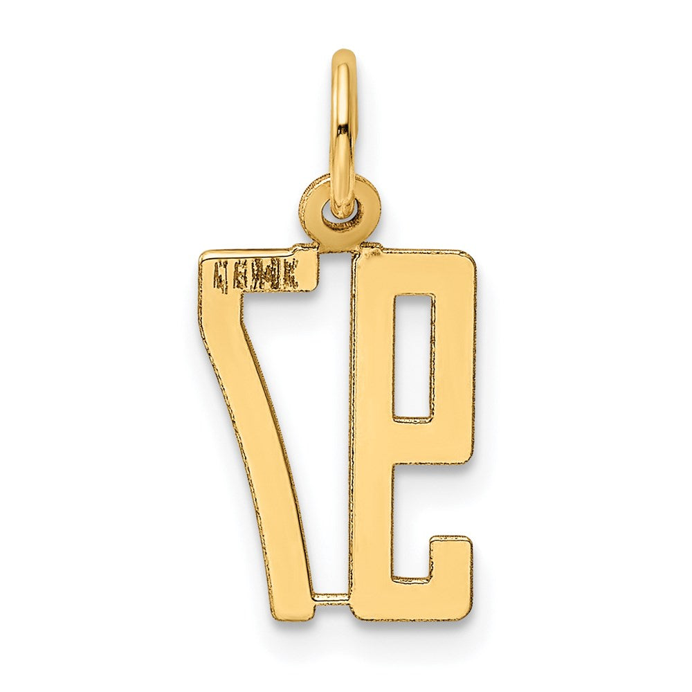 14k Small Elongated Number 97 Charm