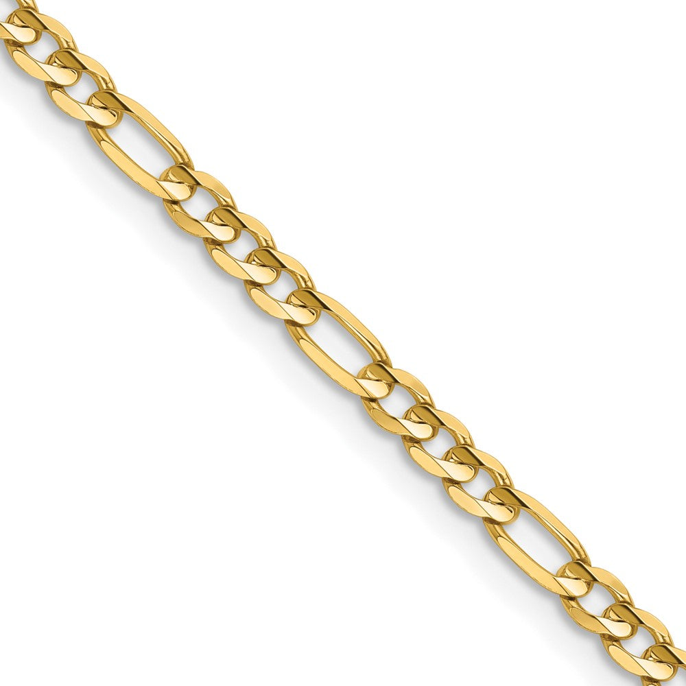 14K 30 inch 3mm Concave Open Figaro with Lobster Clasp Chain