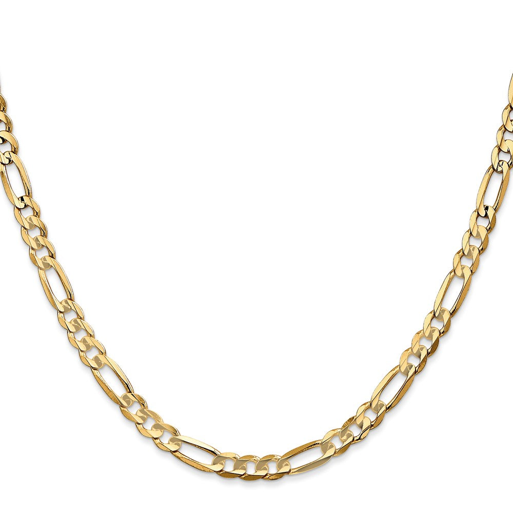 14K 28 inch 4.5mm Concave Open Figaro with Lobster Clasp Chain