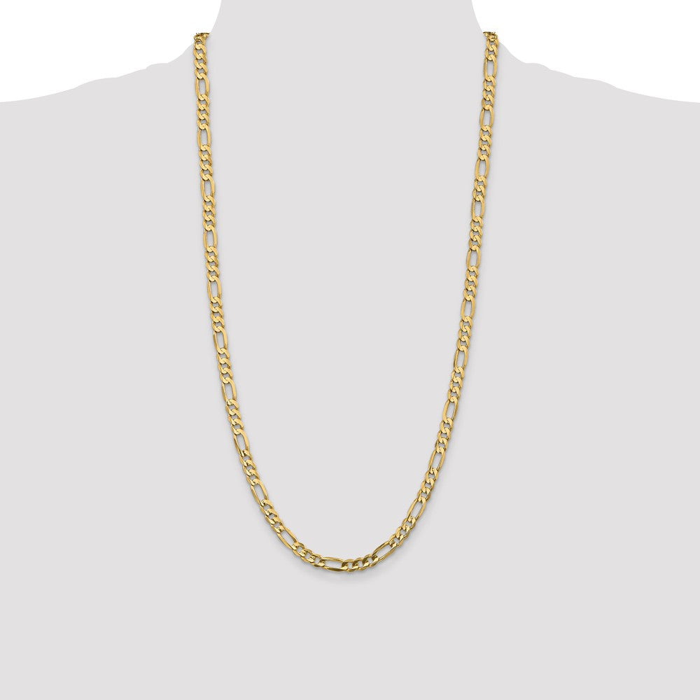 14K 28 inch 5.5mm Concave Open Figaro with Lobster Clasp Chain
