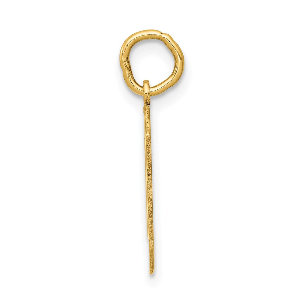 14k Medium Polished Number 0 Charm