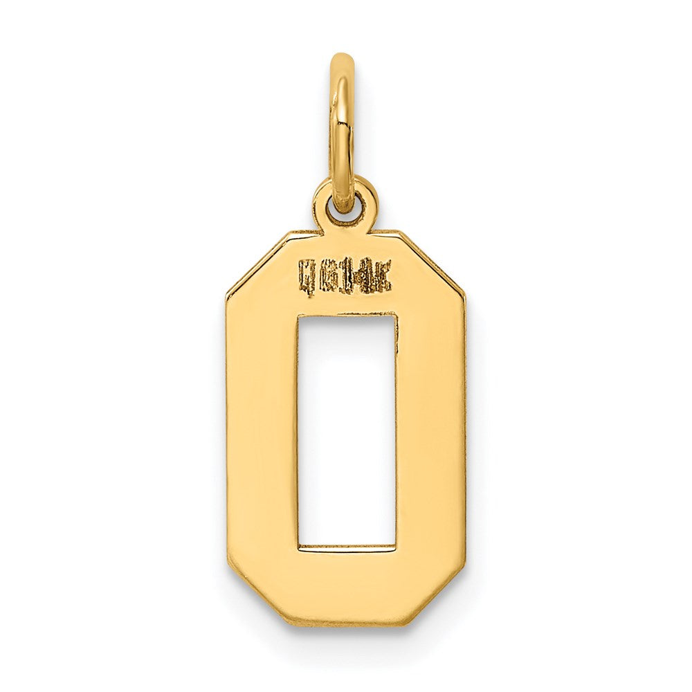 14k Medium Polished Number 0 Charm