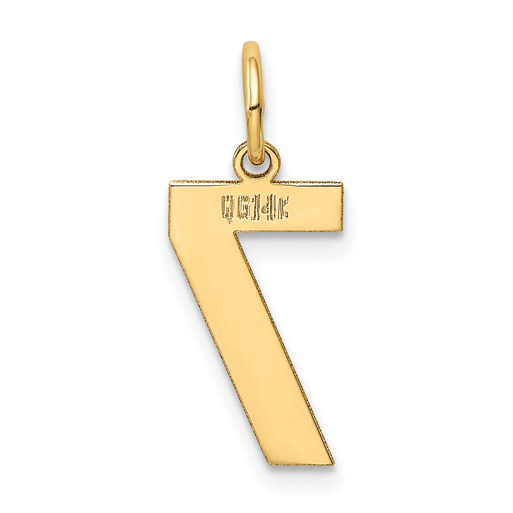 14k Medium Polished Number 7 Charm