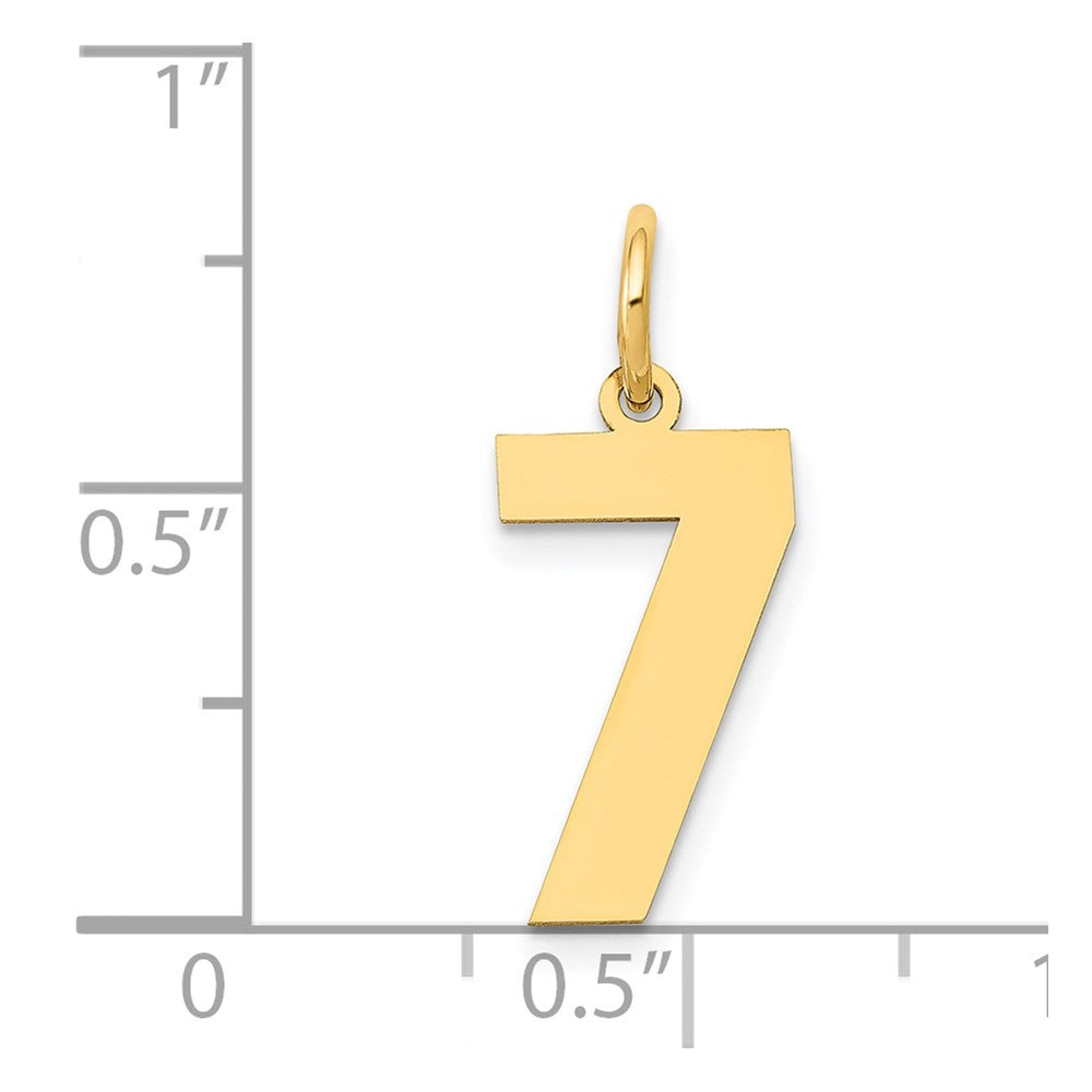 14k Medium Polished Number 7 Charm
