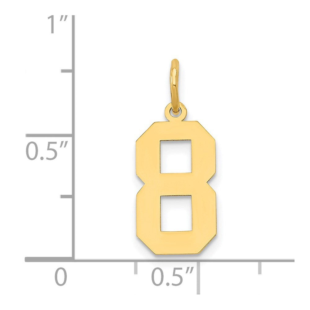 14k Medium Polished Number 8 Charm
