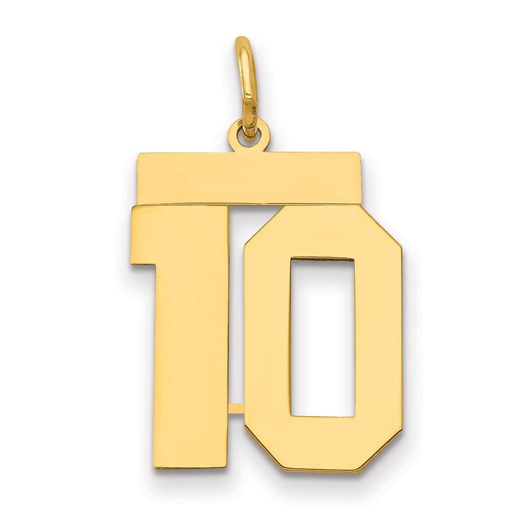 14k Medium Polished Number 10 Charm