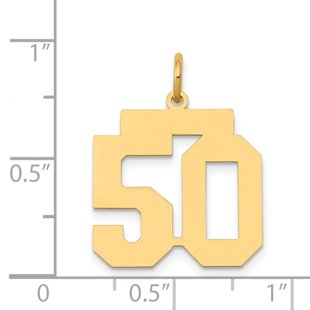 14k Medium Polished Number 50 Charm