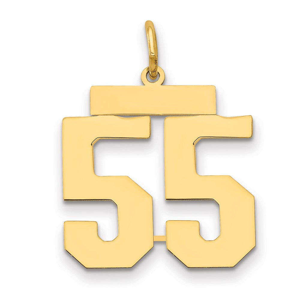 14k Medium Polished Number 55 Charm