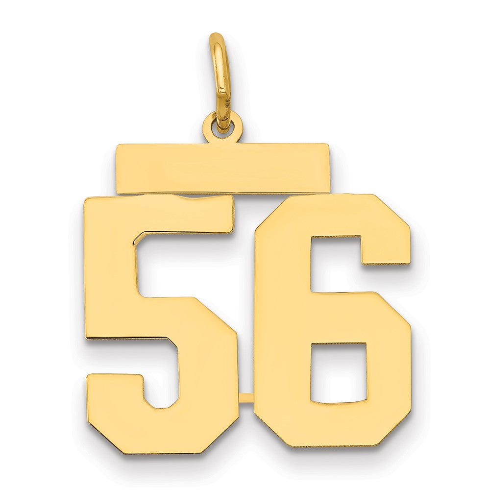 14k Medium Polished Number 56 Charm