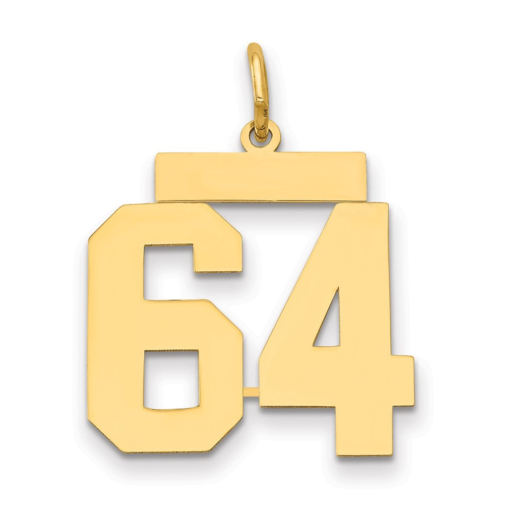 14k Medium Polished Number 64 Charm