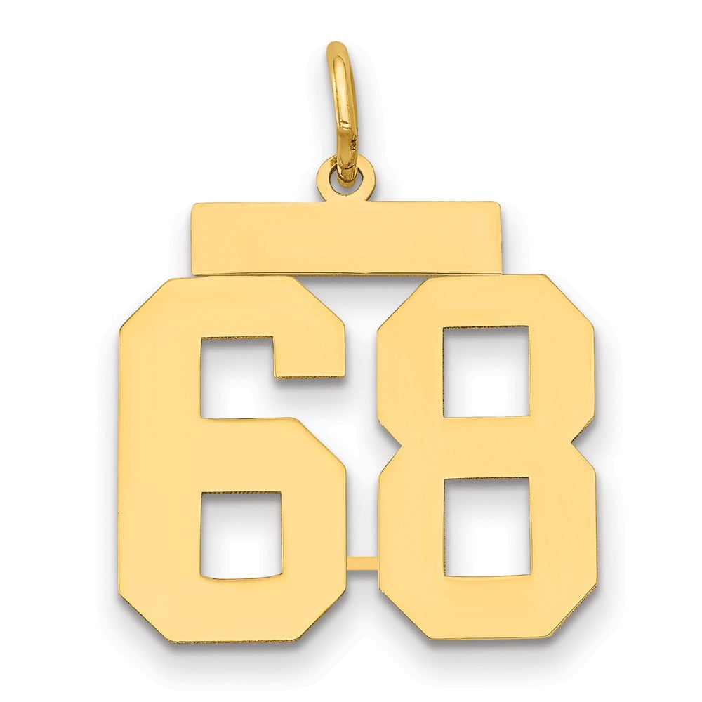 14k Medium Polished Number 68 Charm