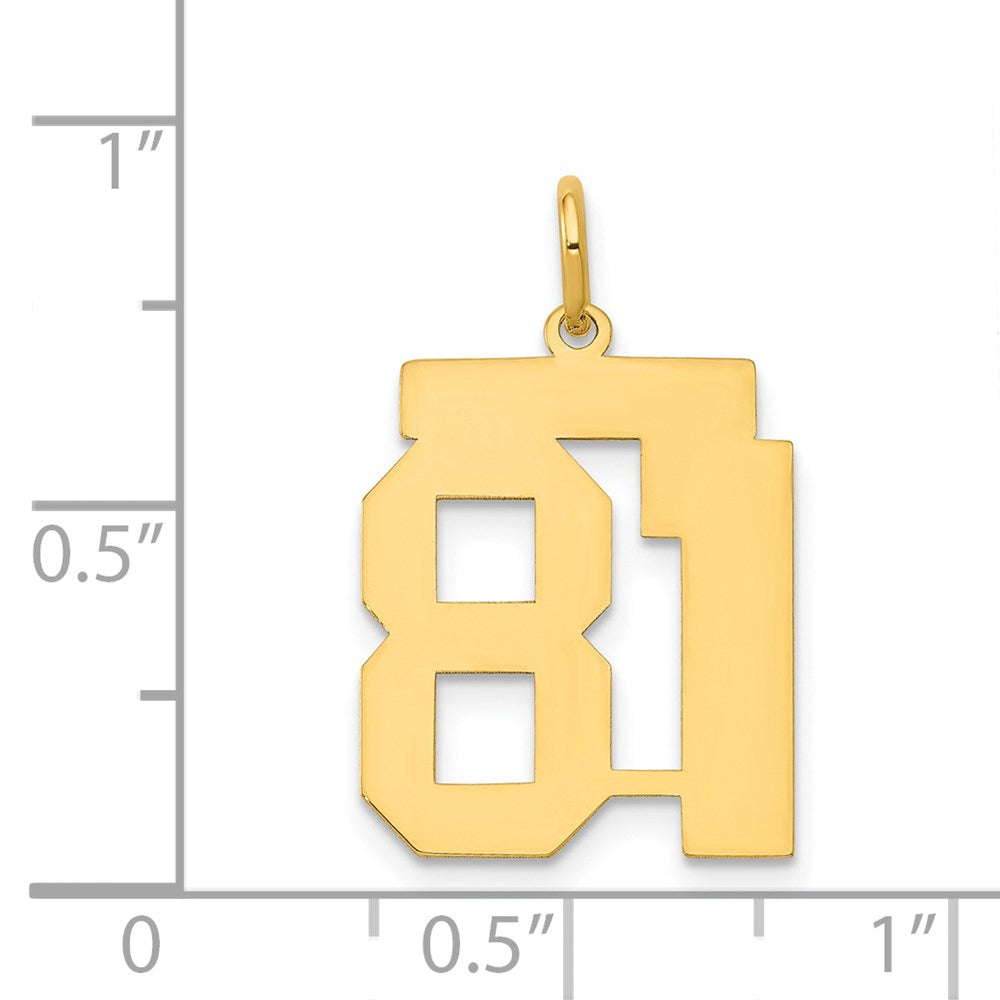 14k Medium Polished Number 81 Charm