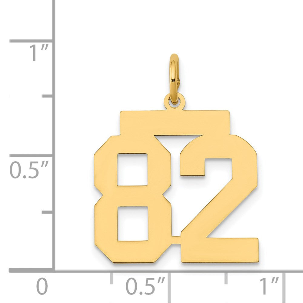14k Medium Polished Number 82 Charm