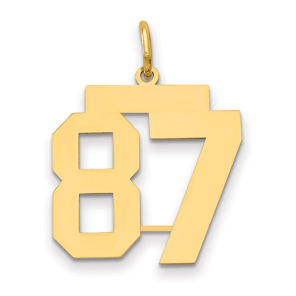 14k Medium Polished Number 87 Charm