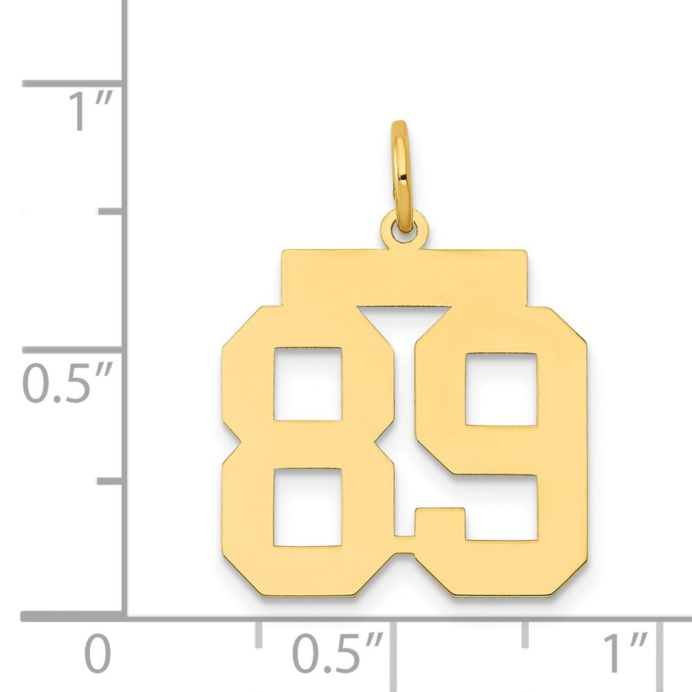 14k Medium Polished Number 89 Charm