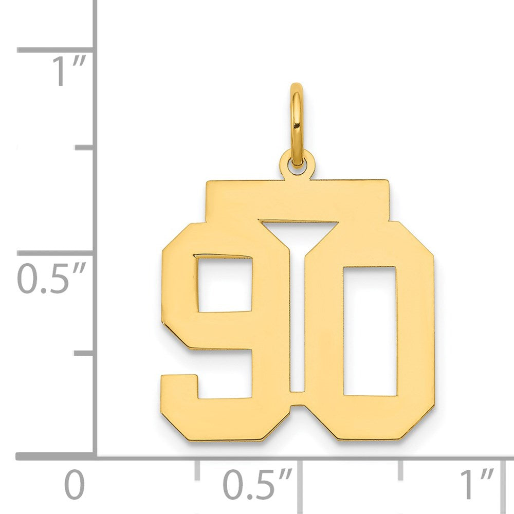 14k Medium Polished Number 90 Charm