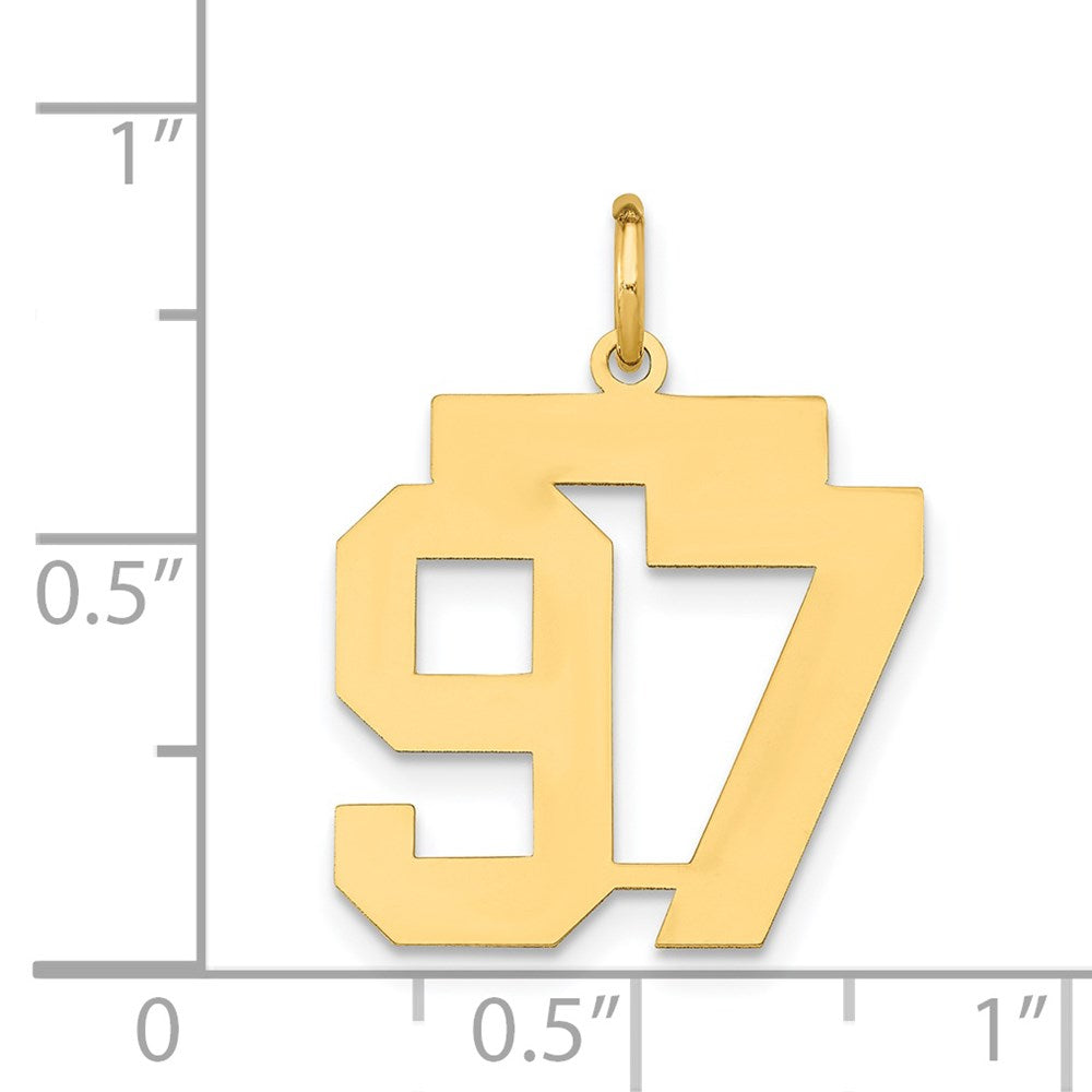 14k Medium Polished Number 97 Charm