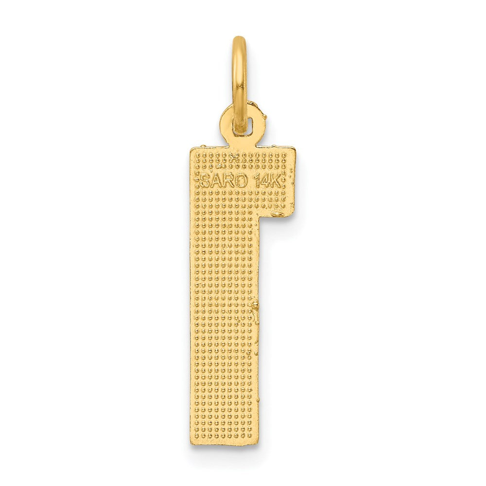 14k Large Brushed Diamond-cut Number 1 Charm