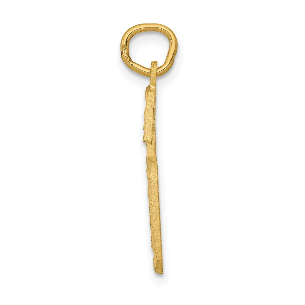 14k Large Brushed Diamond-cut Number 6 Charm