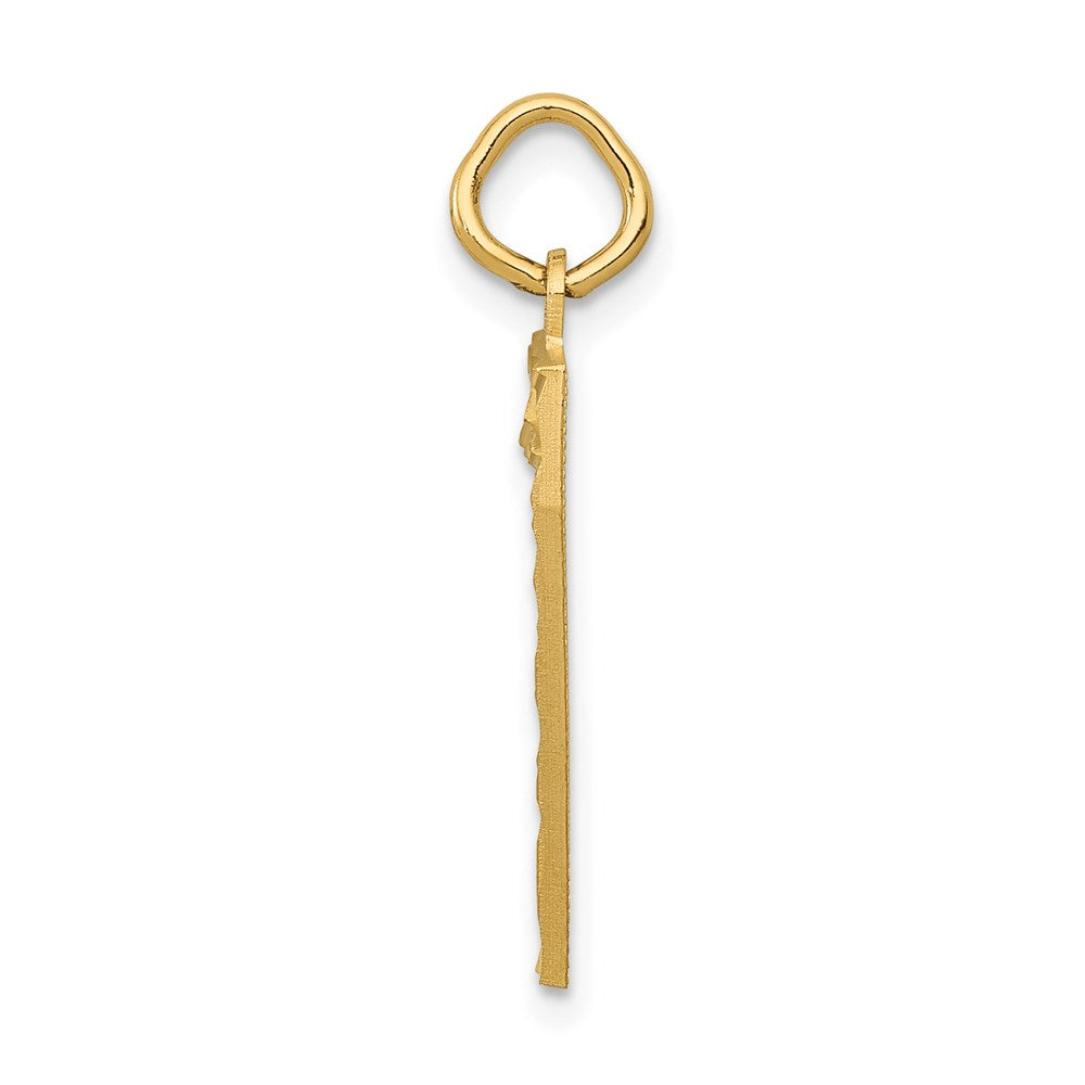 14k Large Brushed Diamond-cut Number 7 Charm
