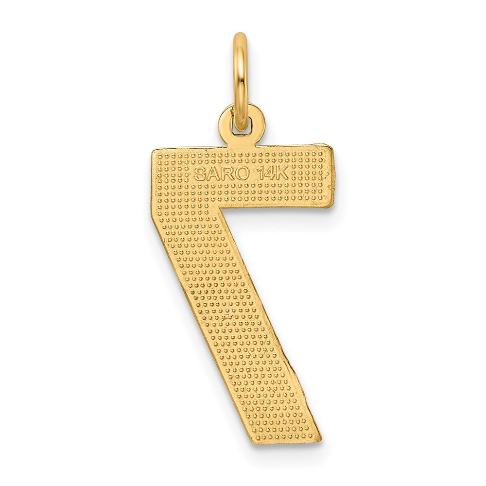 14k Large Brushed Diamond-cut Number 7 Charm