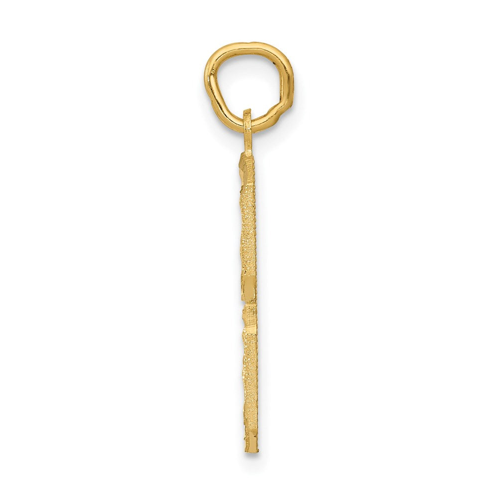 14k Large Brushed Diamond-cut Number 8 Charm