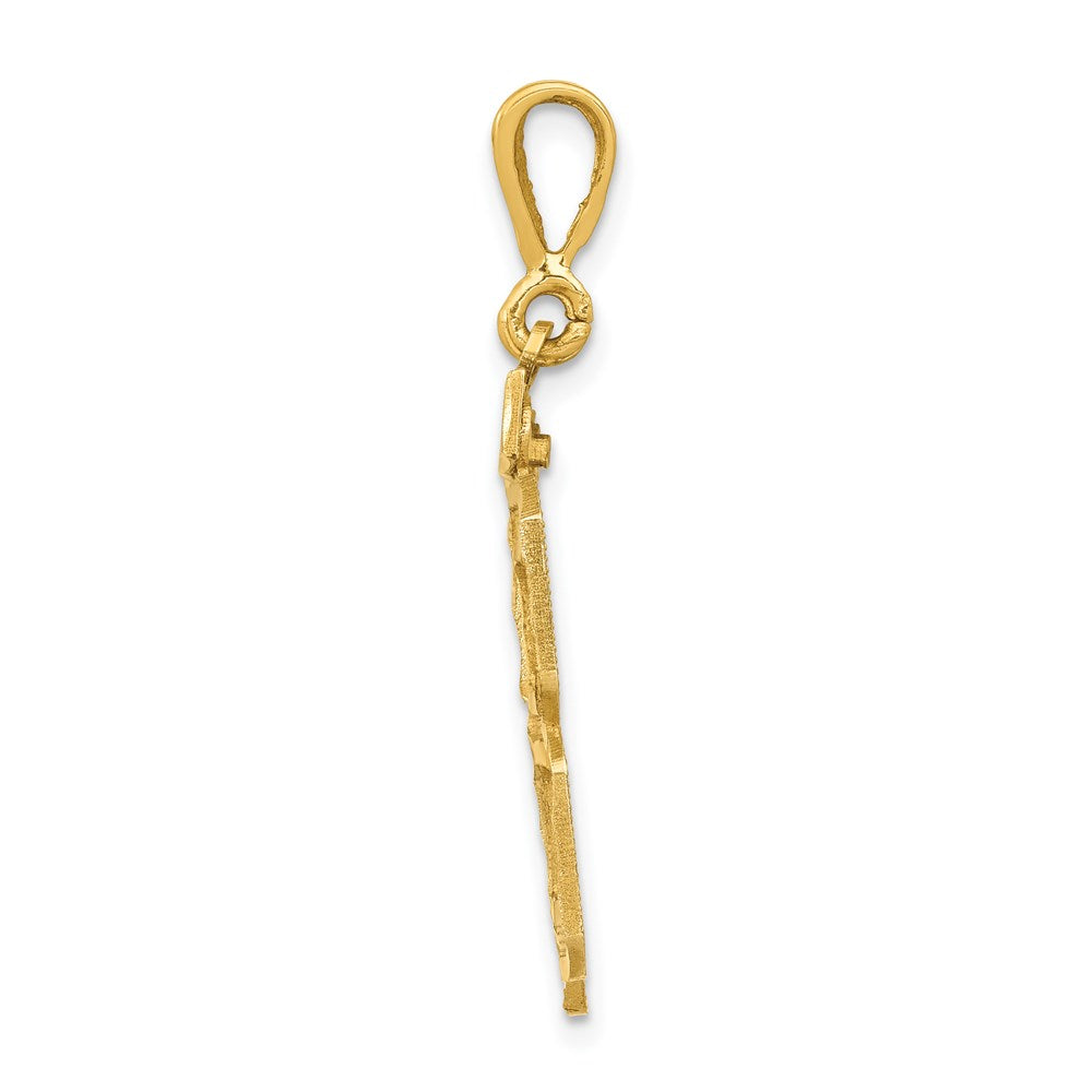 14k Large Brushed Diamond-cut Number 78 Charm