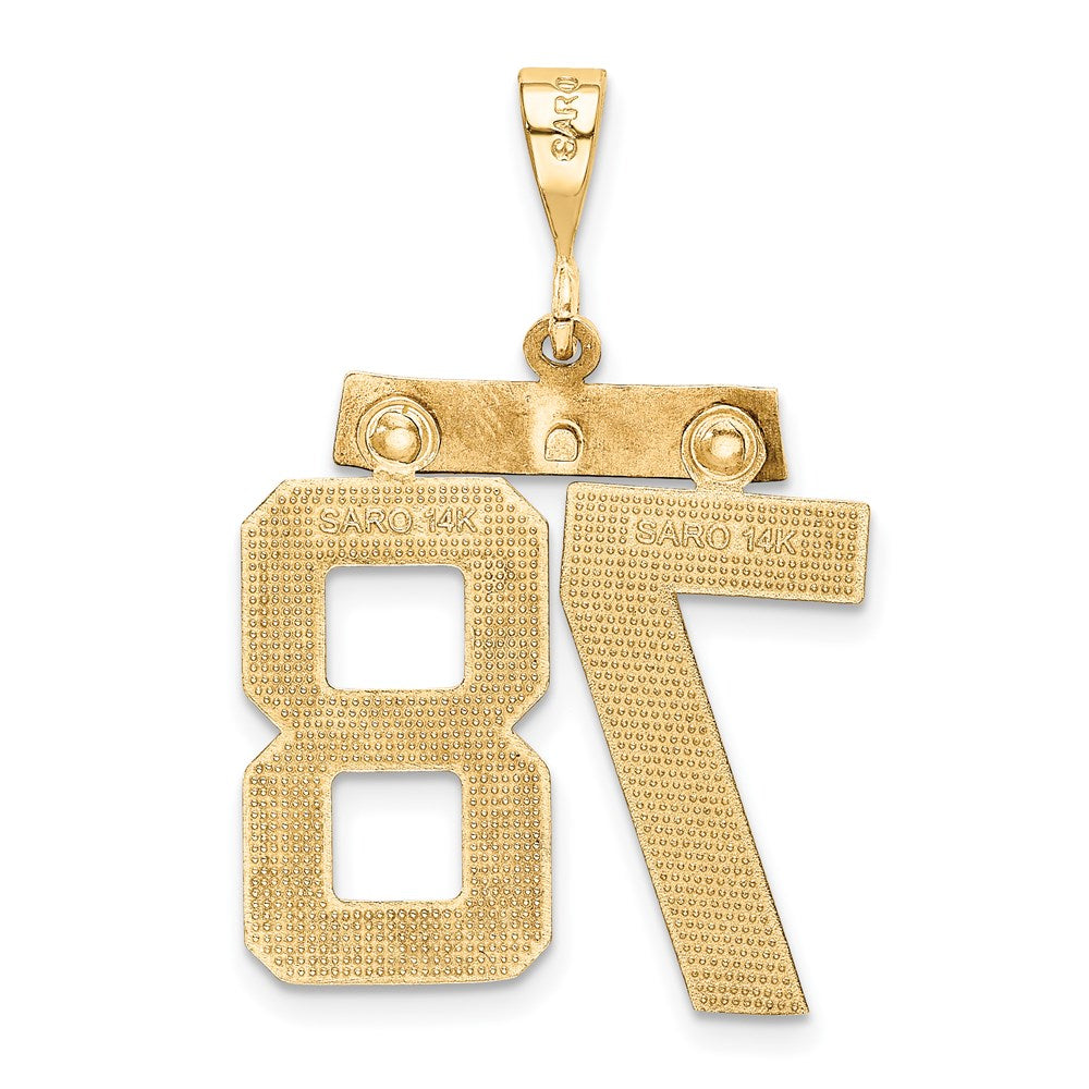 14k Large Brushed Diamond-cut Number 78 Charm