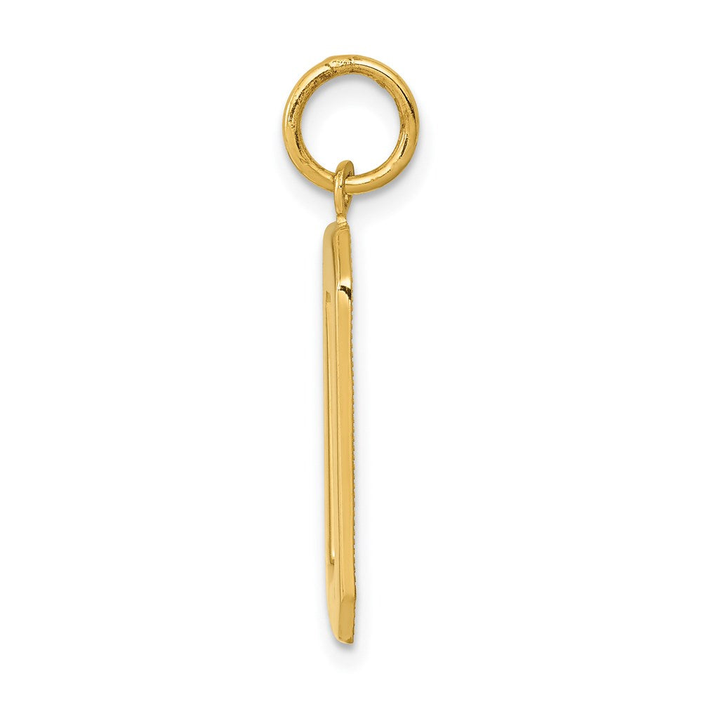 14k Large Polished Number 0 Charm