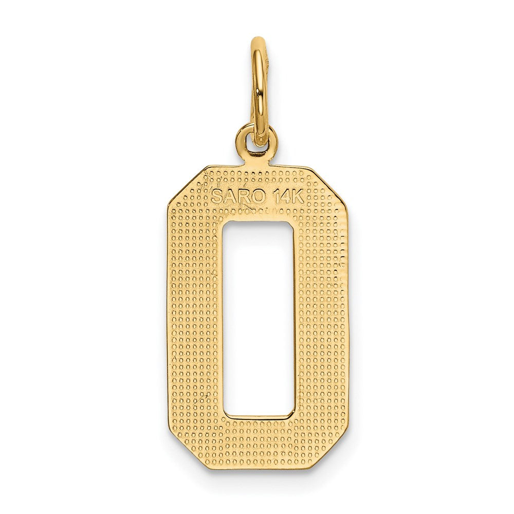 14k Large Polished Number 0 Charm