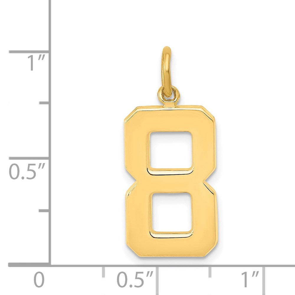 14k Large Polished Number 8 Charm