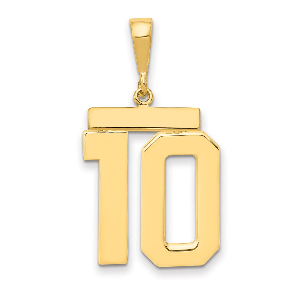 14k Large Polished Number 10 Charm
