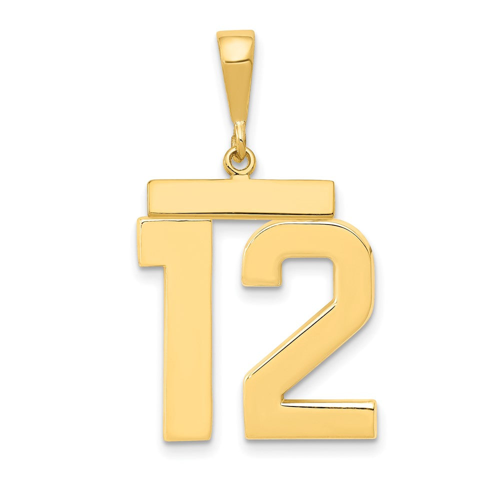 14k Large Polished Number 12 Charm