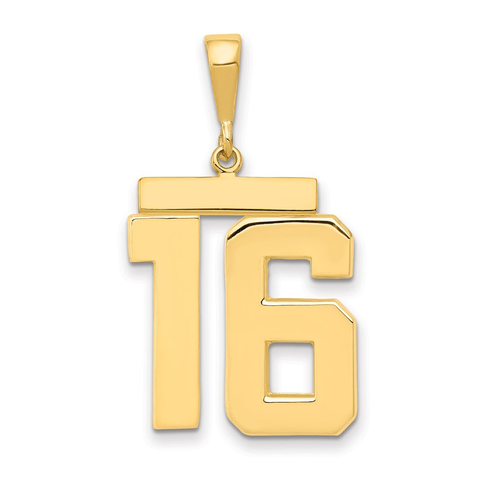 14k Large Polished Number 16 Charm
