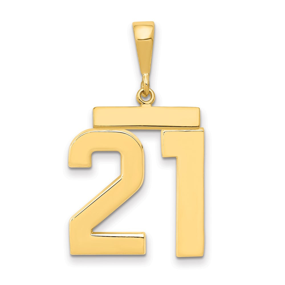 14k Large Polished Number 21 Charm