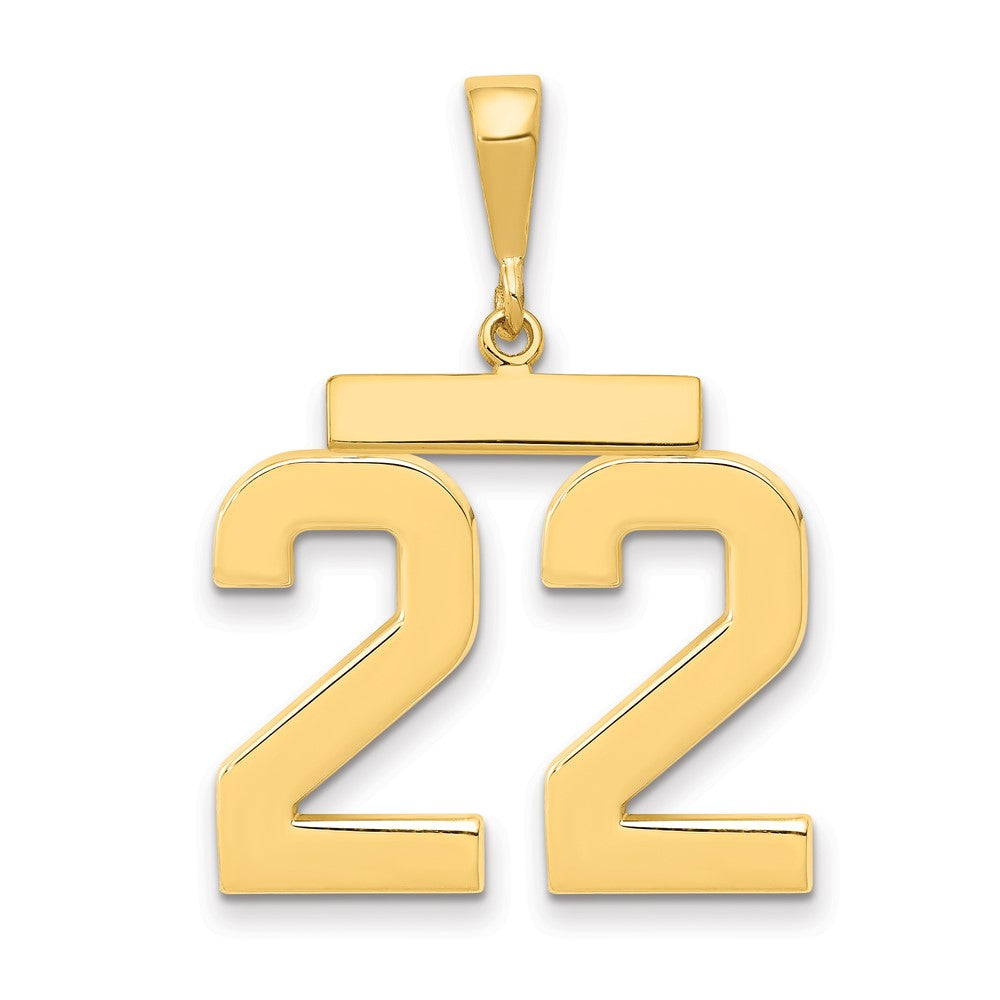 14k Large Polished Number 22 Charm