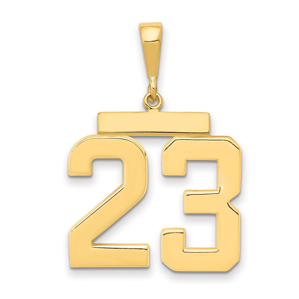 14k Large Polished Number 23 Charm
