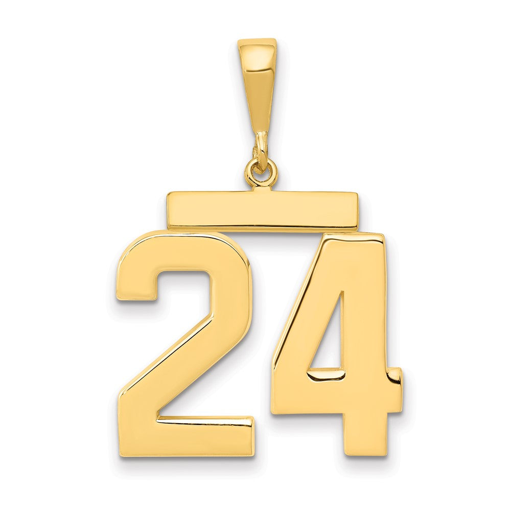 14k Large Polished Number 24 Charm