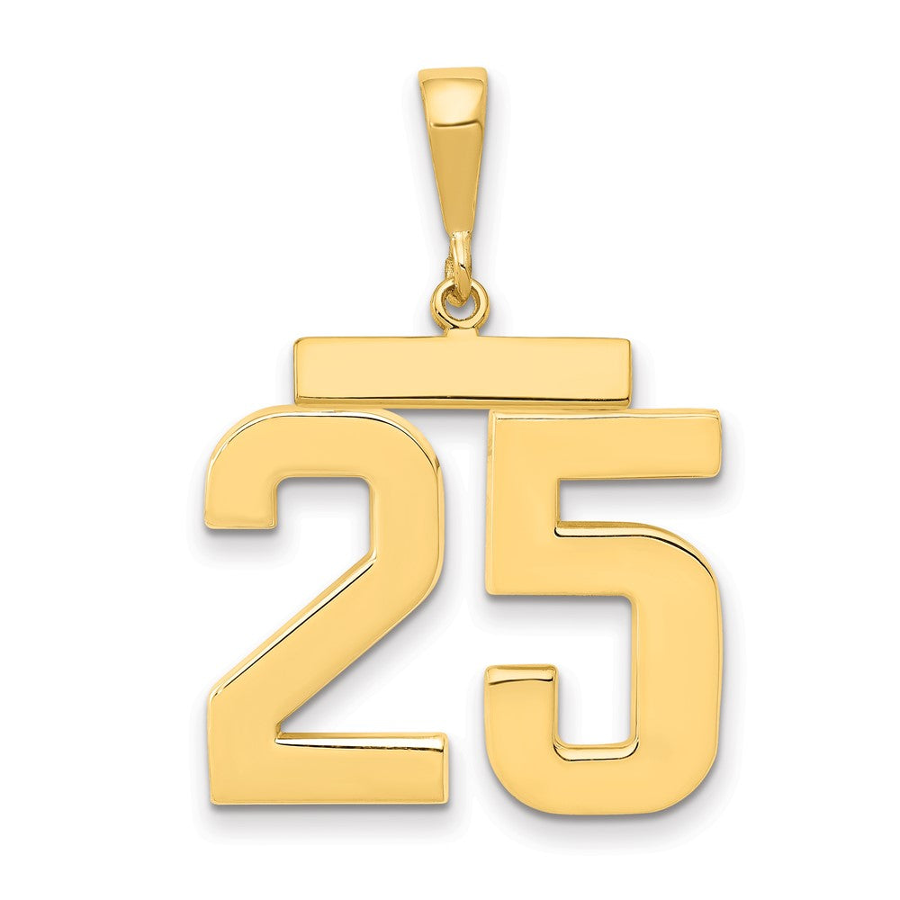 14k Large Polished Number 25 Charm