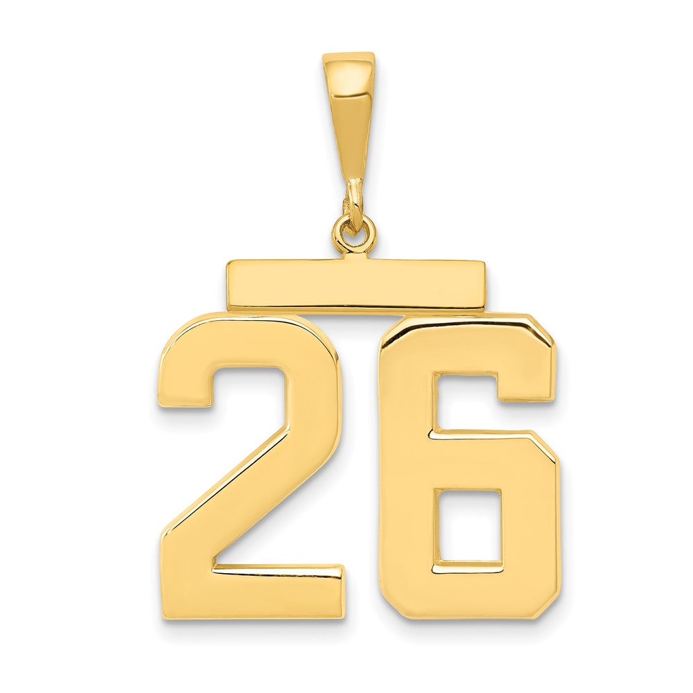 14k Large Polished Number 26 Charm