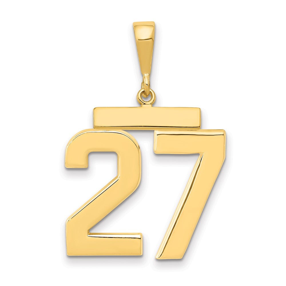14k Large Polished Number 27 Charm