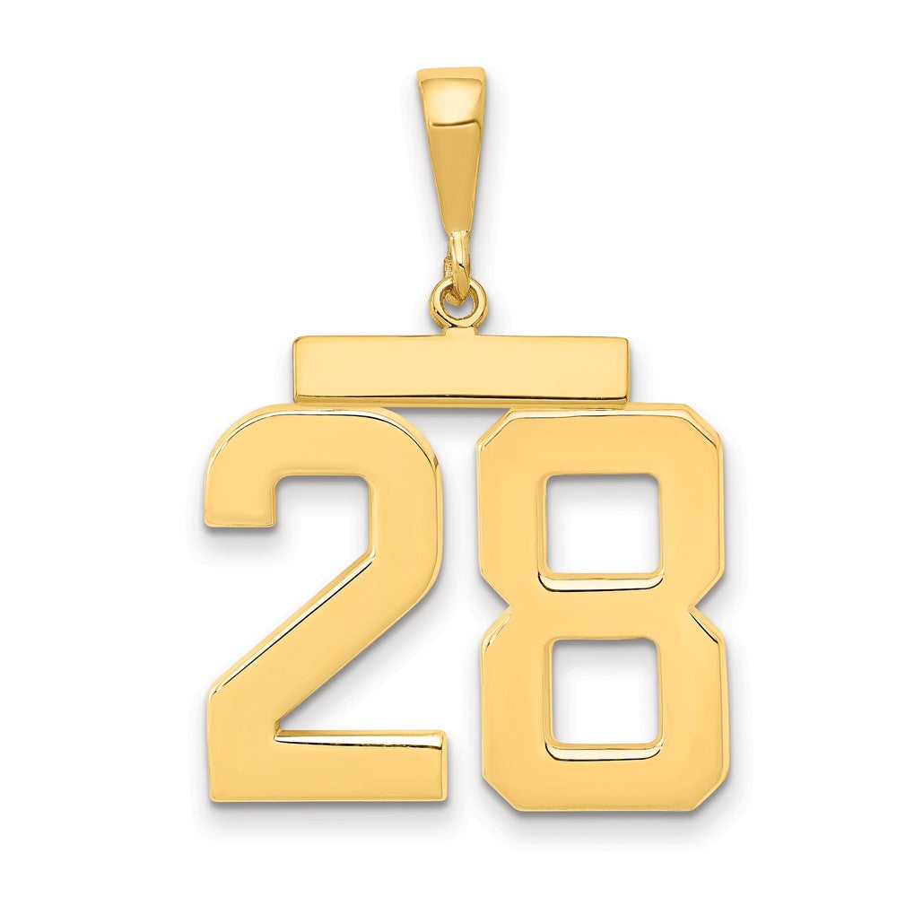 14k Large Polished Number 28 Charm